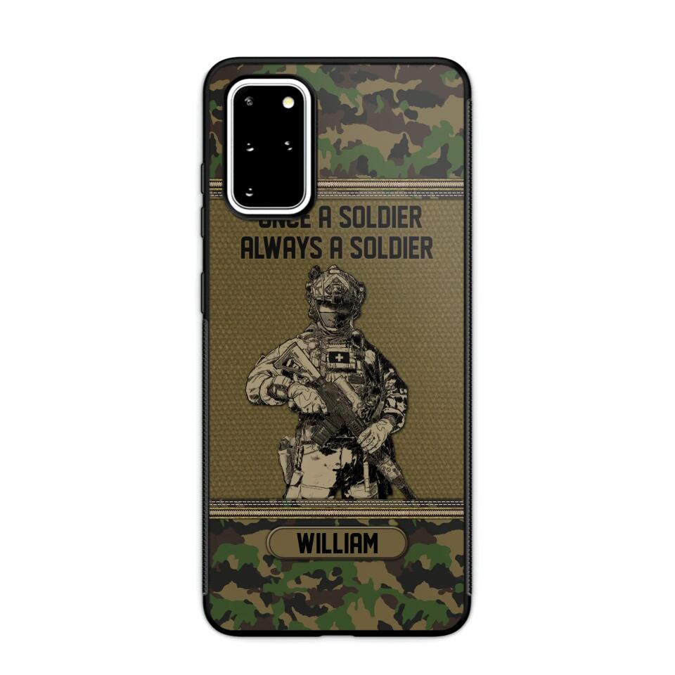 Personalized Swiss Soldier Once A Soldier Always A Soldier Camo Phonecase Printed 23MAR-DT07