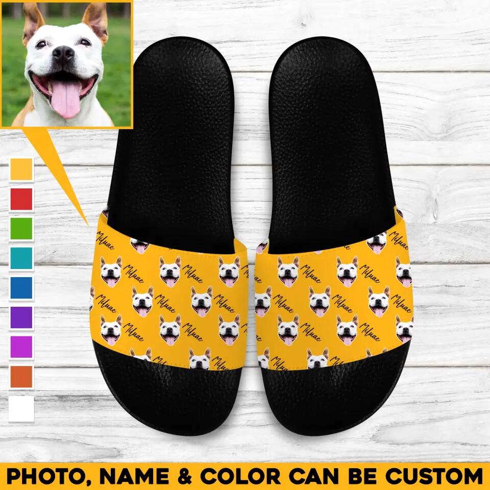 Personalized Upload Your Dog  Photo Dog Lovers Slide Sandal Printed PNHQ0803