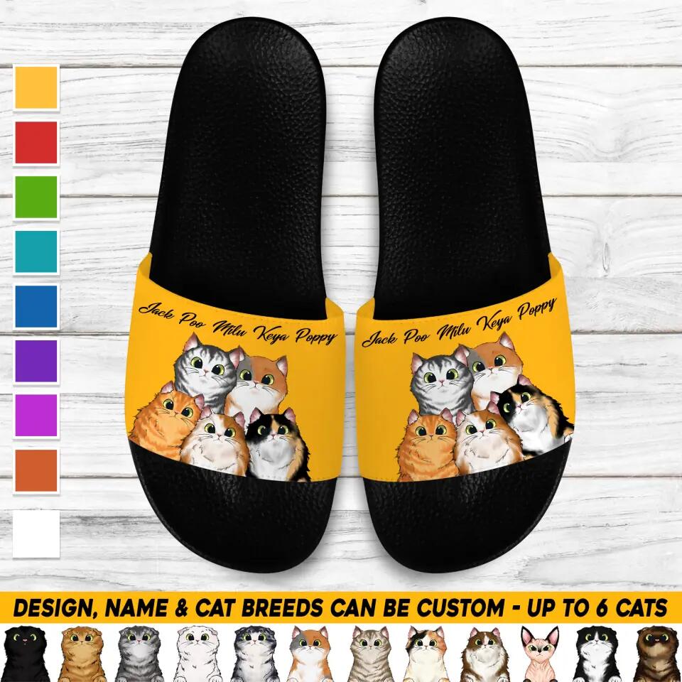 Personalized Cat Lovers Slide Sandal Printed PNHQ0803