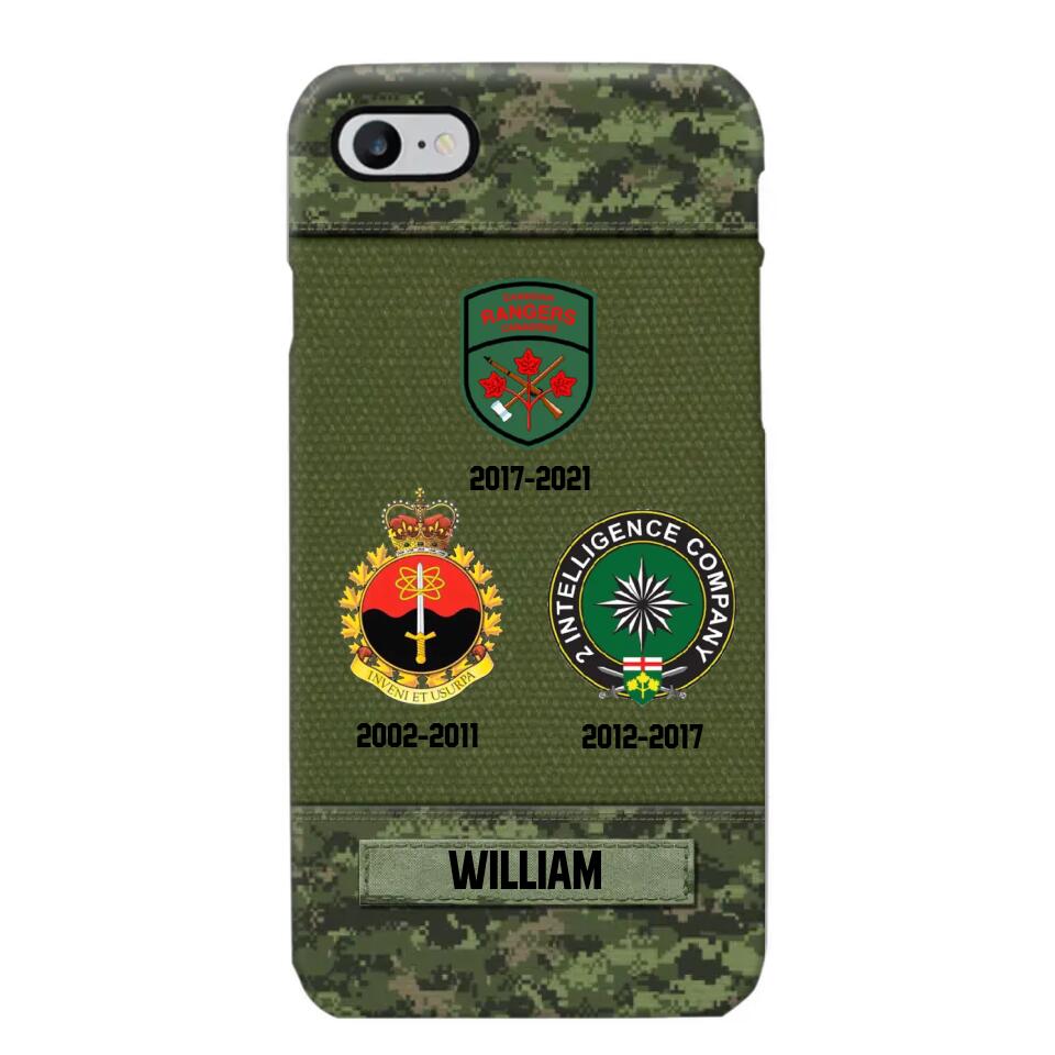 Personalized Canadian Soldier/ Veteran Logo Camo Phonecase Printed 23MAR-DT08