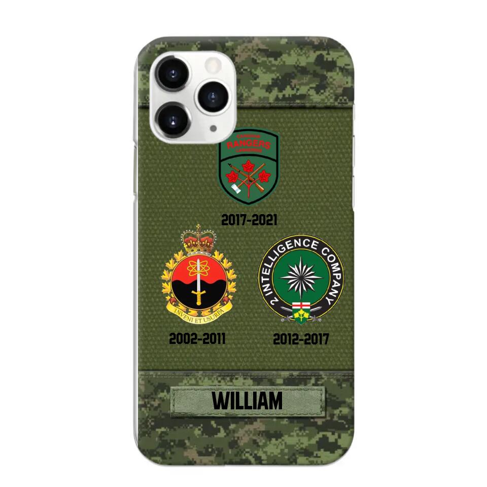 Personalized Canadian Soldier/ Veteran Logo Camo Phonecase Printed 23MAR-DT08