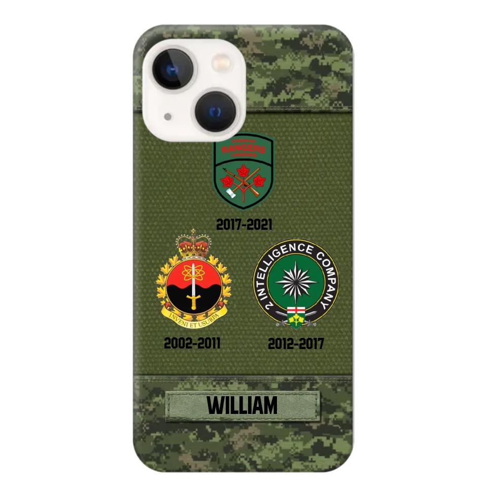 Personalized Canadian Soldier/ Veteran Logo Camo Phonecase Printed 23MAR-DT08