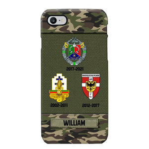 Personalized French Soldier/ Veteran Logo Camo Phonecase Printed 23MAR-DT08