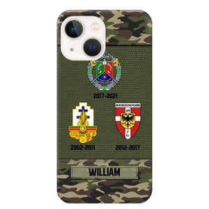 Personalized French Soldier/ Veteran Logo Camo Phonecase Printed 23MAR-DT08