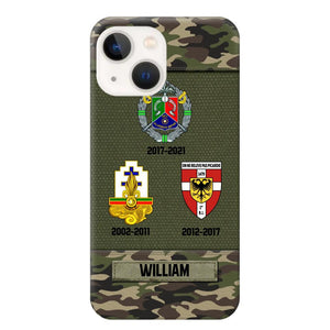 Personalized French Soldier/ Veteran Logo Camo Phonecase Printed 23MAR-DT08