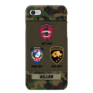 Personalized Swiss Soldier/ Veteran Logo Camo Phonecase Printed 23MAR-DT08