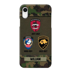 Personalized Swiss Soldier/ Veteran Logo Camo Phonecase Printed 23MAR-DT08