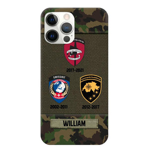 Personalized Swiss Soldier/ Veteran Logo Camo Phonecase Printed 23MAR-DT08