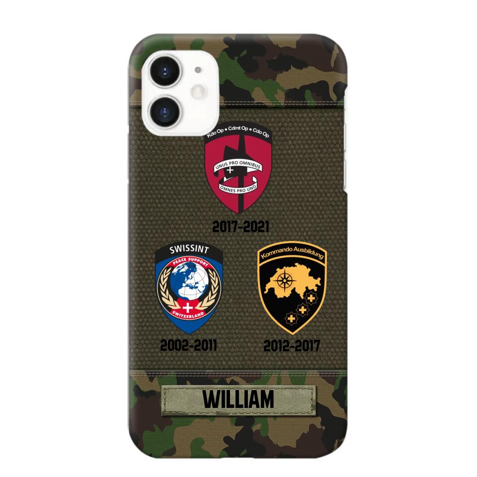 Personalized Swiss Soldier/ Veteran Logo Camo Phonecase Printed 23MAR-DT08