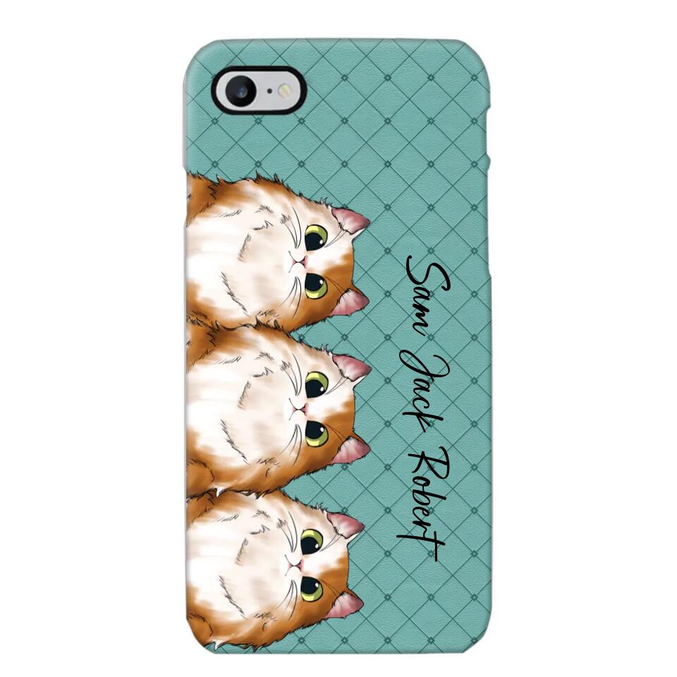 Personalized Cat Lovers With Colorful Background Phonecase Printed 23MAR-HQ10