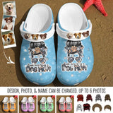 Personalized Upload Your Dog Photo Head Kinda Busy Being A Dog Mom Clog Slipper Shoes Printed QTDT1303