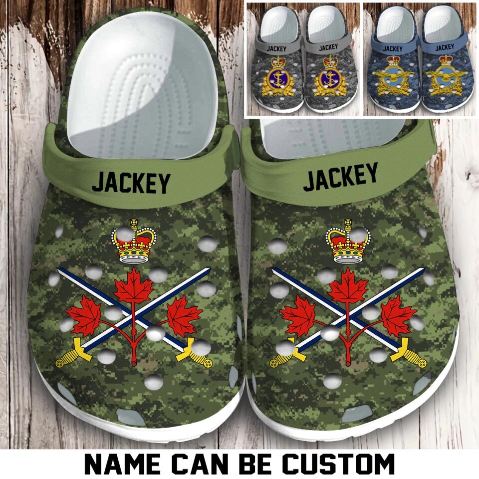 Personalized Canadian Veteran/Soldier Unit Icon Clog Slipper Shoes Printed QTHQ1303