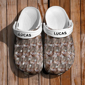 Personalized Upload Your Cat's Photo Cat Lovers Gift Clog Slipper Shoes Printed QTDT1303