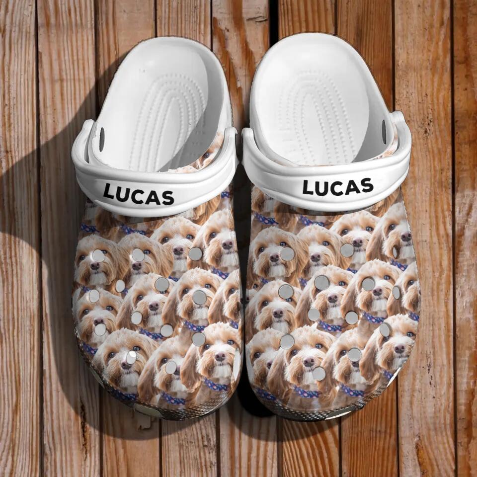 Personalized Upload Your Dog's Photo Dog Lovers Gift Clog Slipper Shoes Printed QTDT1303