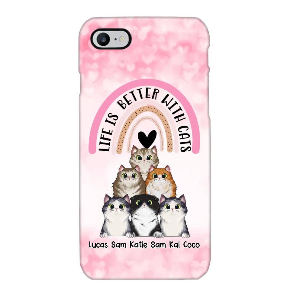 Personalized Life Is Better With Cats Cat Lovers Phonecase Printed PNHQ1403