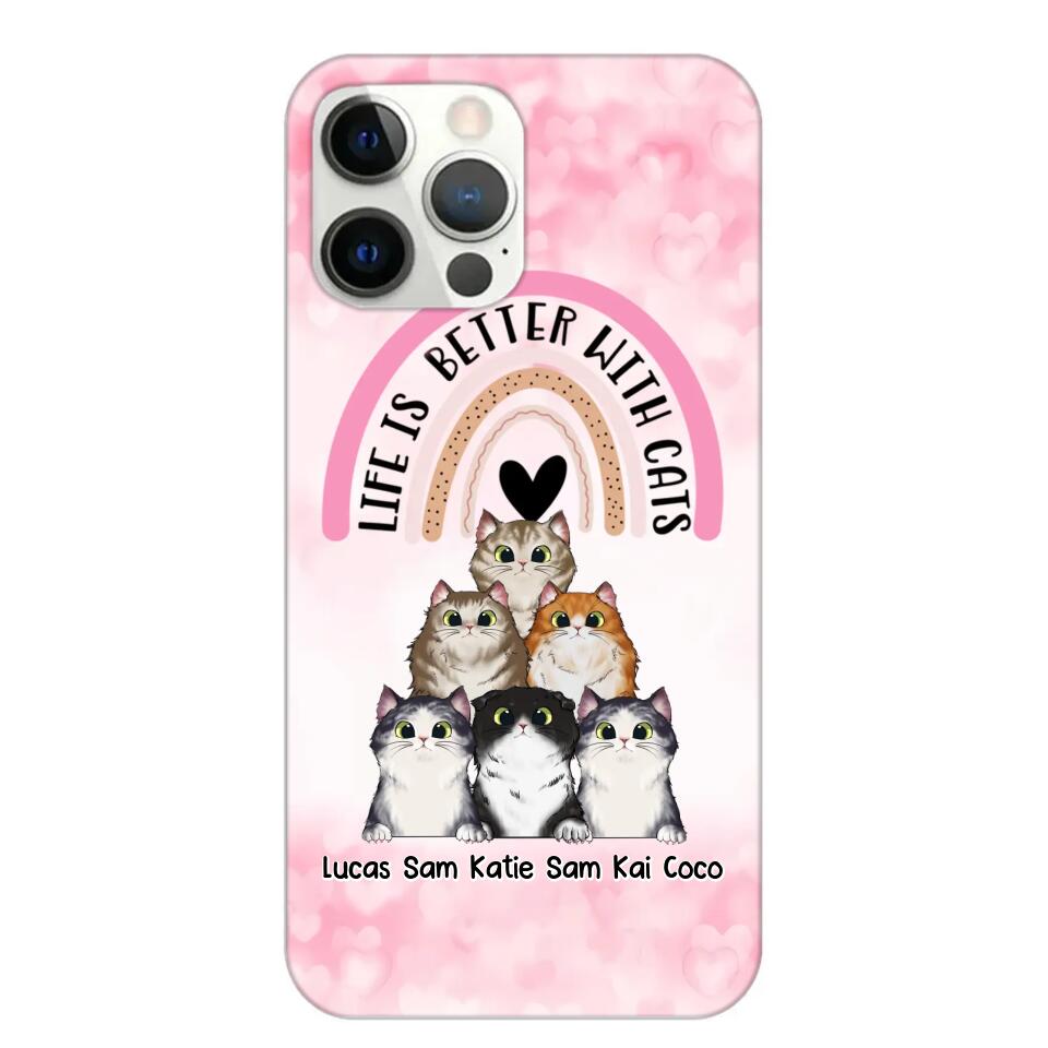 Personalized Life Is Better With Cats Cat Lovers Phonecase Printed PNHQ1403