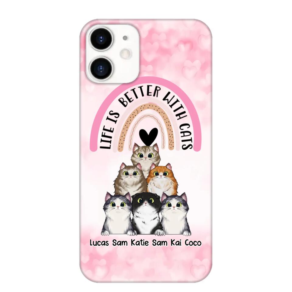 Personalized Life Is Better With Cats Cat Lovers Phonecase Printed PNHQ1403