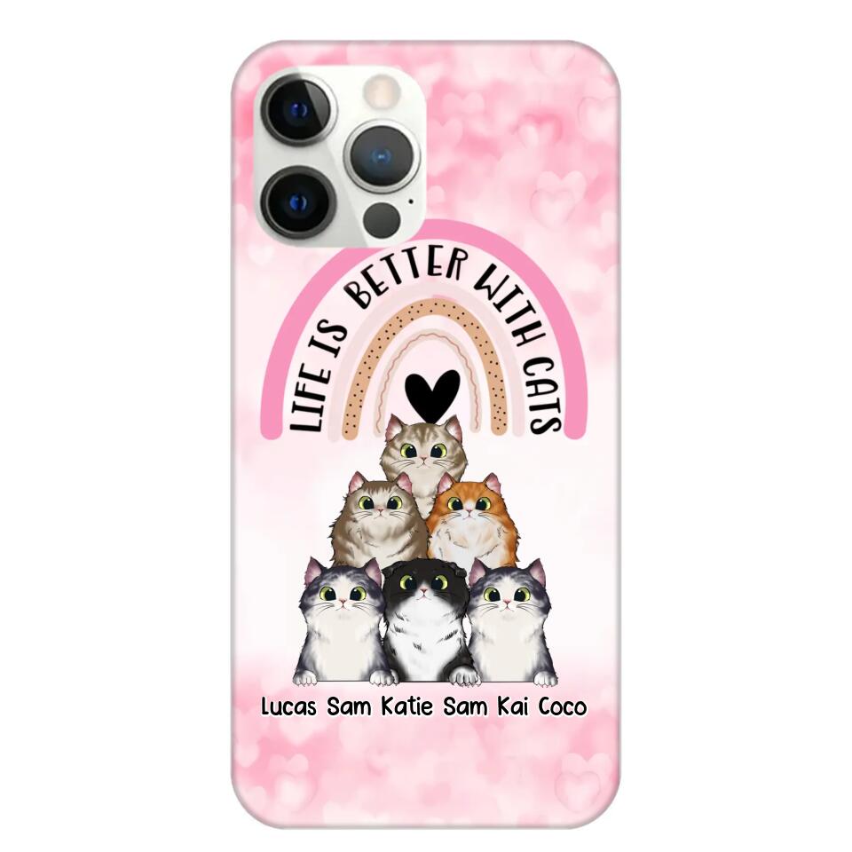 Personalized Life Is Better With Cats Cat Lovers Phonecase Printed PNHQ1403