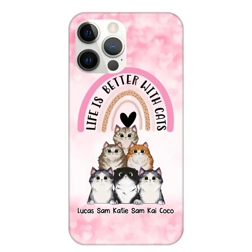 Personalized Life Is Better With Cats Cat Lovers Phonecase Printed PNHQ1403