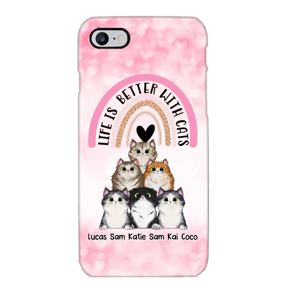 Personalized Life Is Better With Cats Cat Lovers Phonecase Printed PNHQ1403