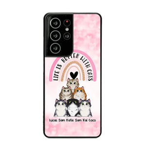 Personalized Life Is Better With Cats Cat Lovers Phonecase Printed PNHQ1403