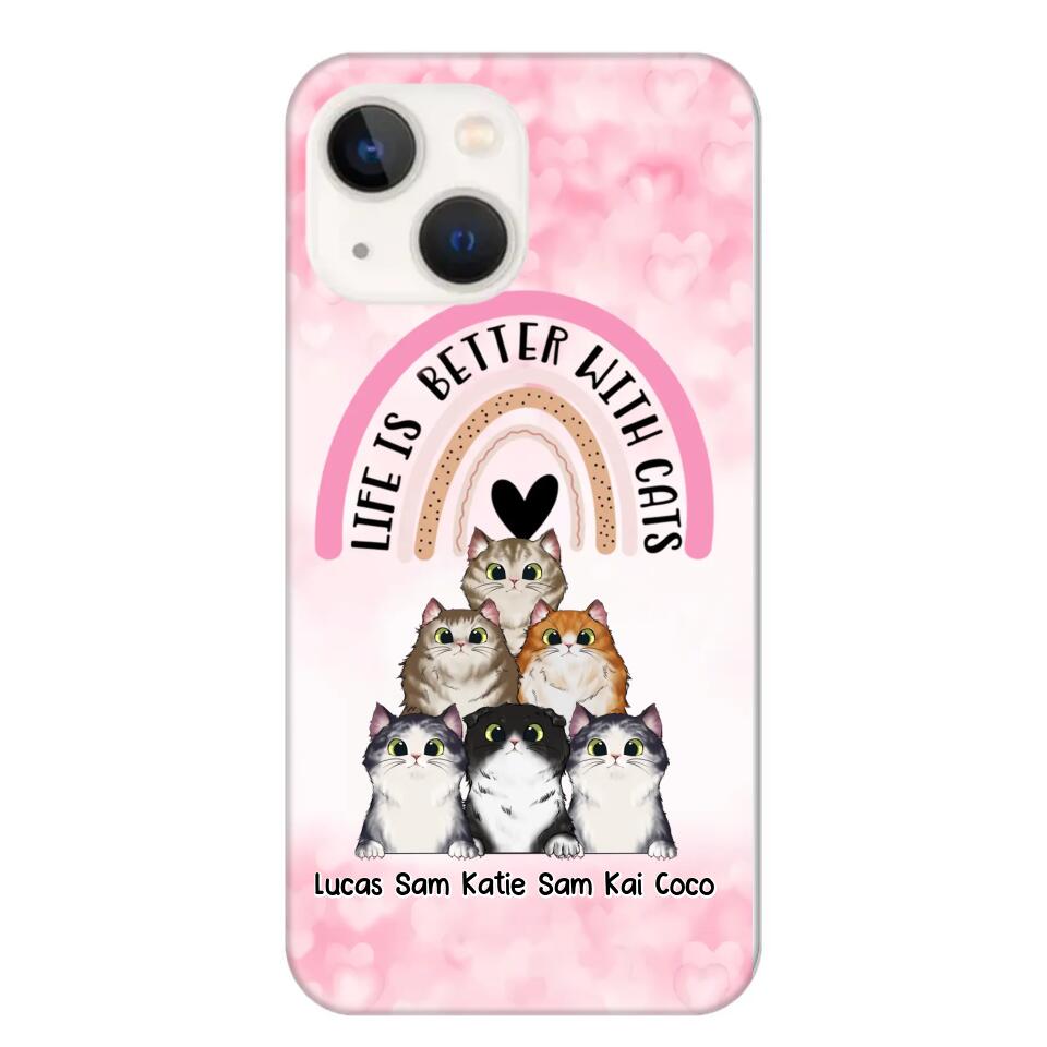 Personalized Life Is Better With Cats Cat Lovers Phonecase Printed PNHQ1403