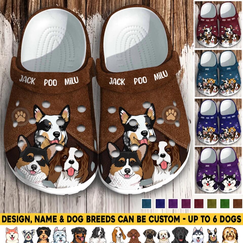 Personalized Dogs & Name Dog Lovers Gift Clog Slipper Shoes Printed 23MAR-HQ14