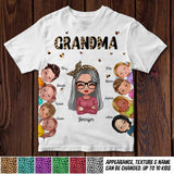 Personalized Grandma Aunt Mom Abuela Kid Name Printed Tshirts PNDT1403