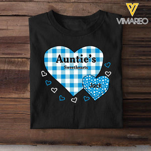 Personalized Auntie Mom Grandma Caro Sweethearts & Kid's Name Tshirt Printed 23MAR-HQ13