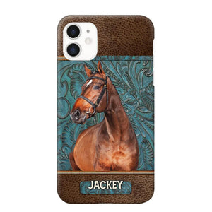 Personalized Upload Your Horse Photo Leather Phonecase Printed 23MAR-HQ16