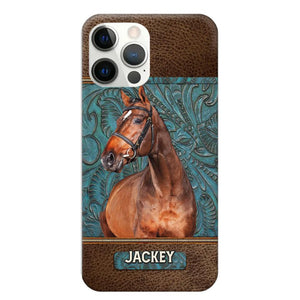 Personalized Upload Your Horse Photo Leather Phonecase Printed 23MAR-HQ16