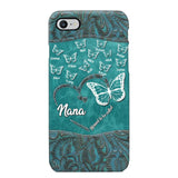 Personalized Butterflies Grandma Heart & Kid's Name Phonecase Printed QTDT1703