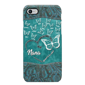 Personalized Butterflies Grandma Heart & Kid's Name Phonecase Printed QTDT1703