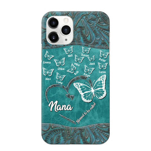 Personalized Butterflies Grandma Heart & Kid's Name Phonecase Printed QTDT1703