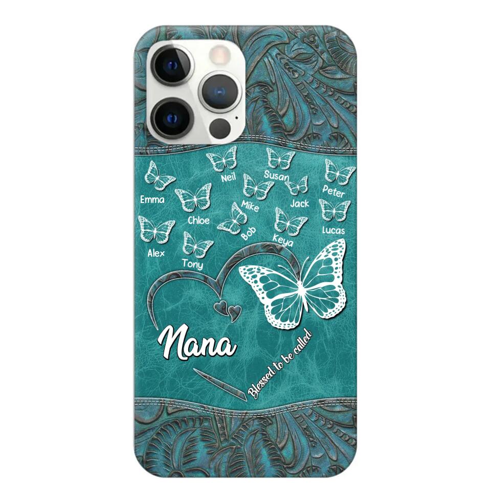 Personalized Butterflies Grandma Heart & Kid's Name Phonecase Printed QTDT1703