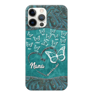 Personalized Butterflies Grandma Heart & Kid's Name Phonecase Printed QTDT1703