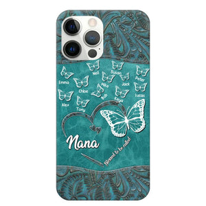 Personalized Butterflies Grandma Heart & Kid's Name Phonecase Printed QTDT1703