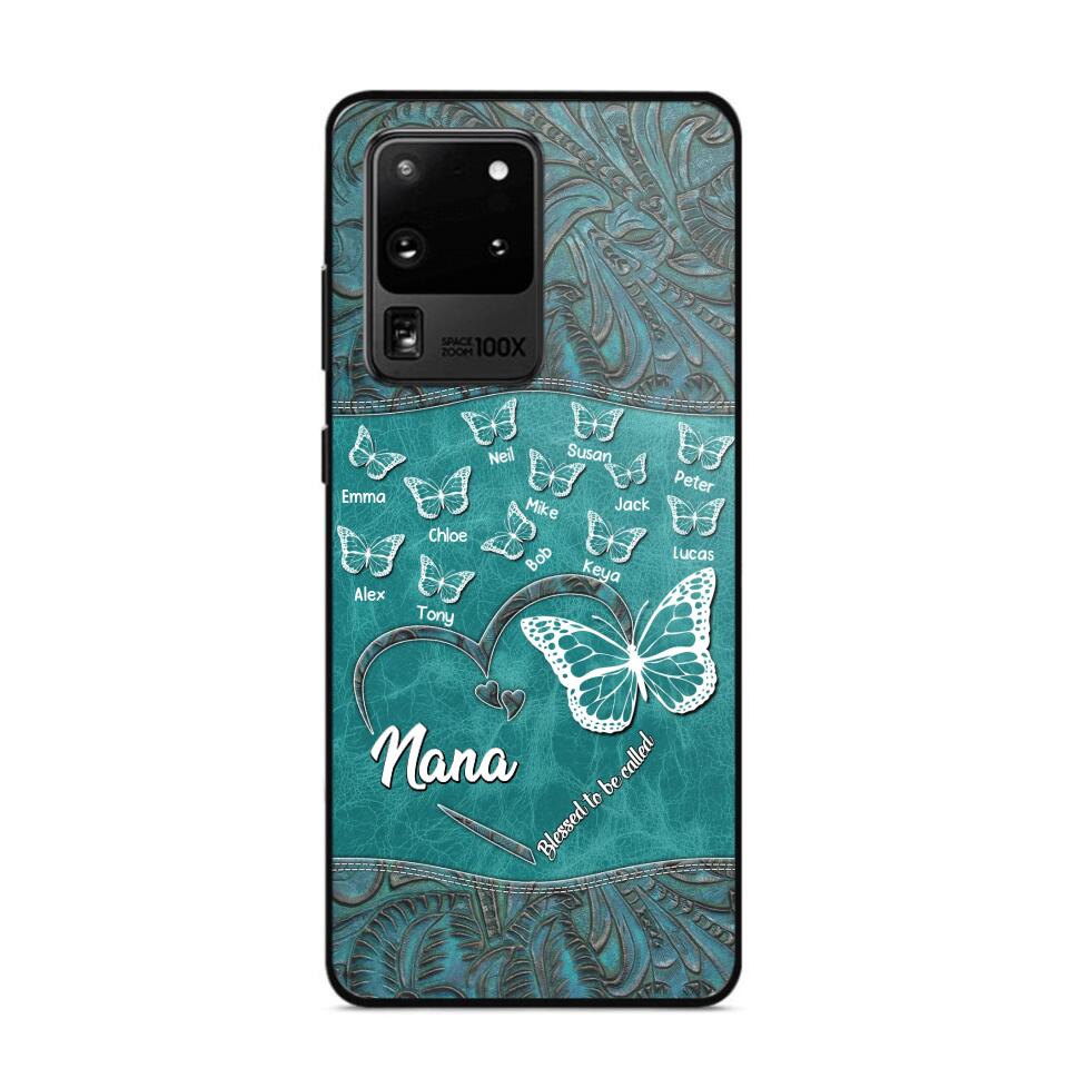 Personalized Butterflies Grandma Heart & Kid's Name Phonecase Printed QTDT1703