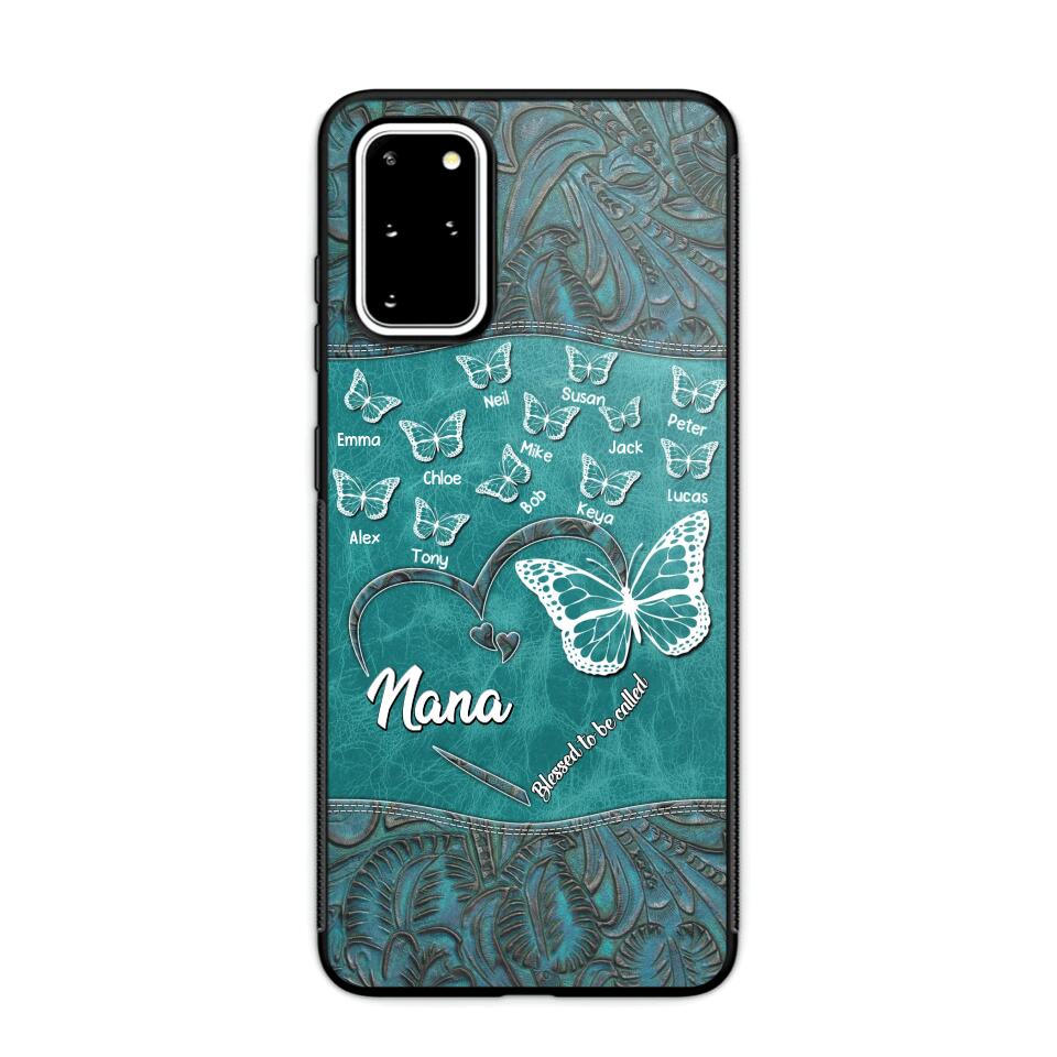 Personalized Butterflies Grandma Heart & Kid's Name Phonecase Printed QTDT1703