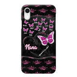 Personalized Butterflies Grandma Heart & Kid's Name Phonecase Printed QTDT1803