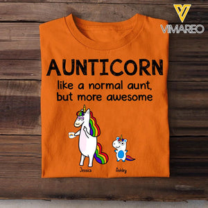 Personalized Aunticorn Aunt & Auntie Tshirt Printed 22MAY-DT06