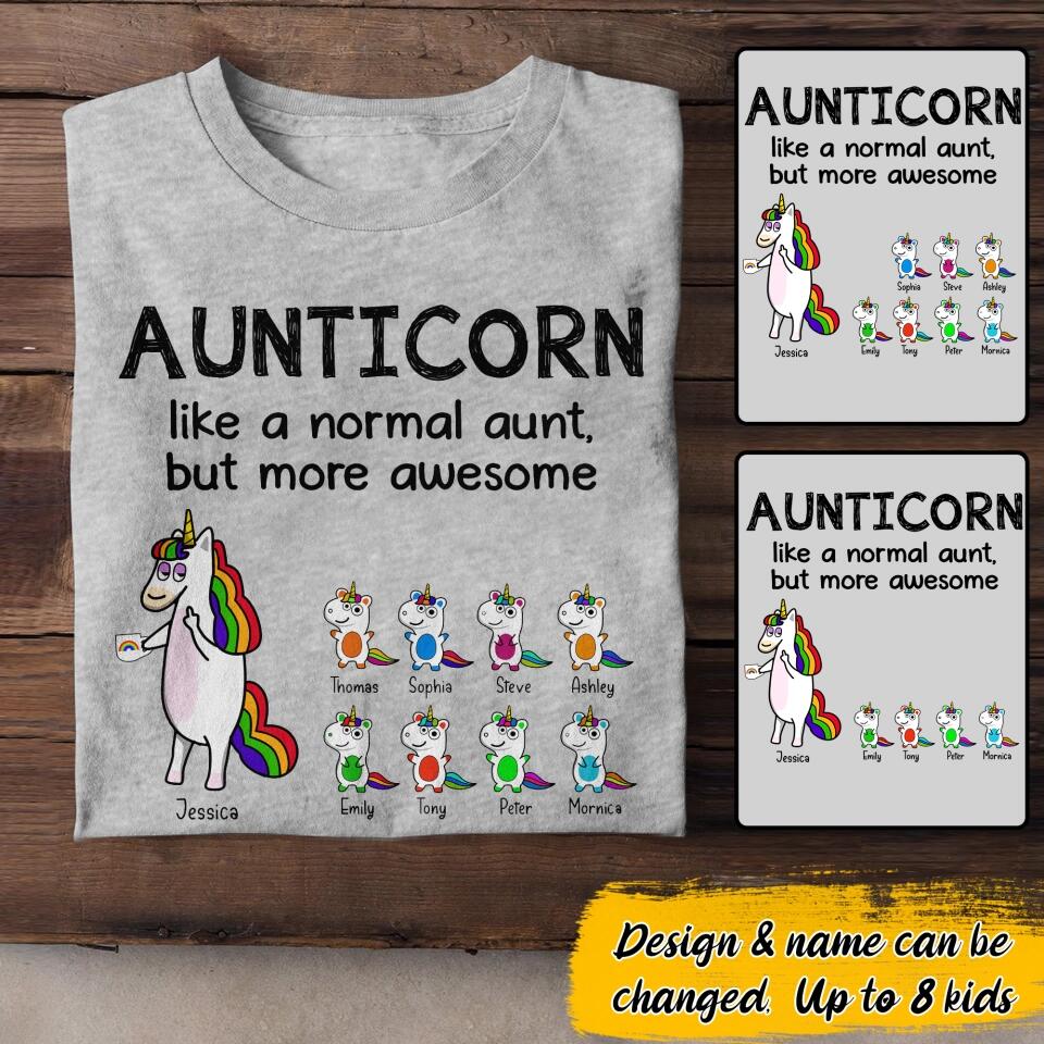 Personalized Aunticorn Aunt & Auntie Tshirt Printed 22MAY-DT06