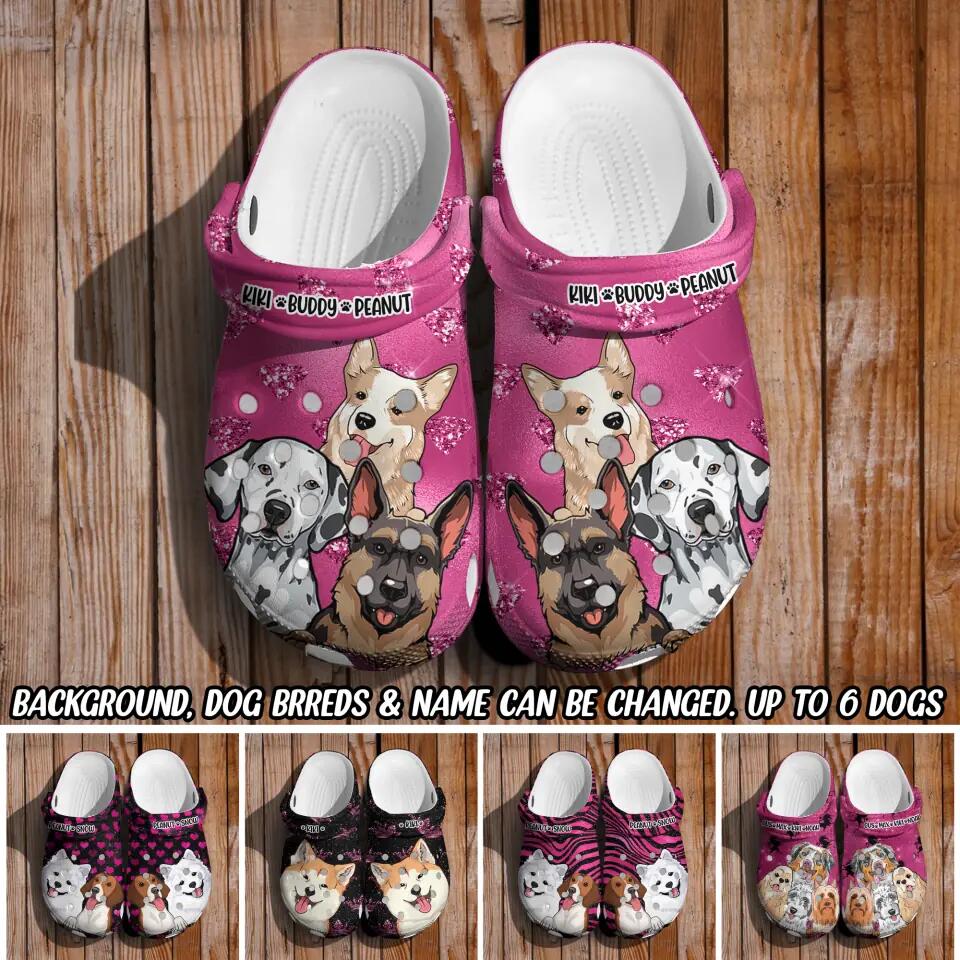 Personalized Dog Lovers Pink Clog Slipper Shoes Printed 23MAR-DT20