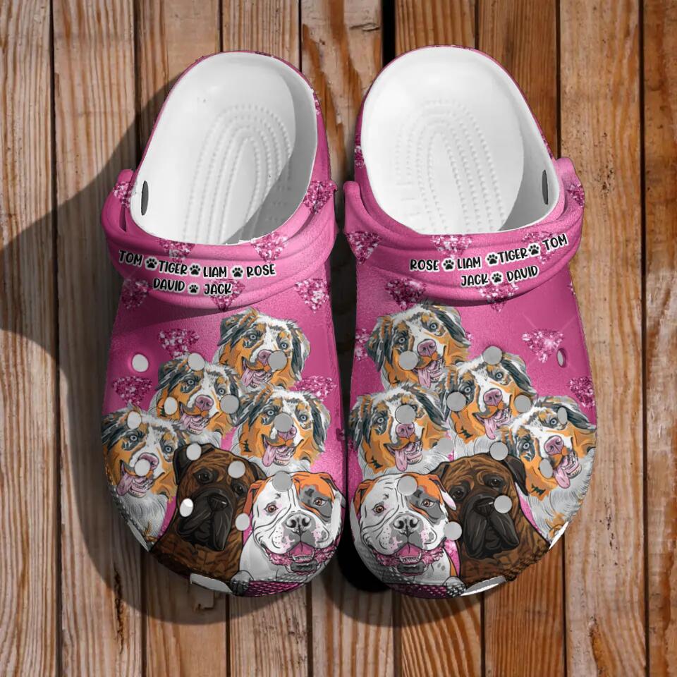 Personalized Dog Lovers Pink Clog Slipper Shoes Printed 23MAR-DT20