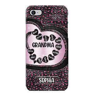 Personalized Grandma Nana Auntie Mom Heart & Kid's Name Phonecase Printed QTHQ2003