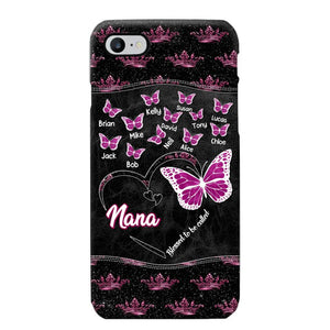 Personalized Butterflies Grandma Heart & Kid's Name Phonecase Printed QTDT1803