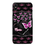 Personalized Butterflies Grandma Heart & Kid's Name Phonecase Printed QTDT1803