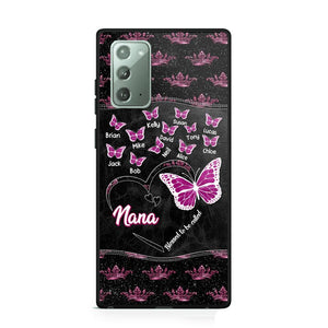 Personalized Butterflies Grandma Heart & Kid's Name Phonecase Printed QTDT1803