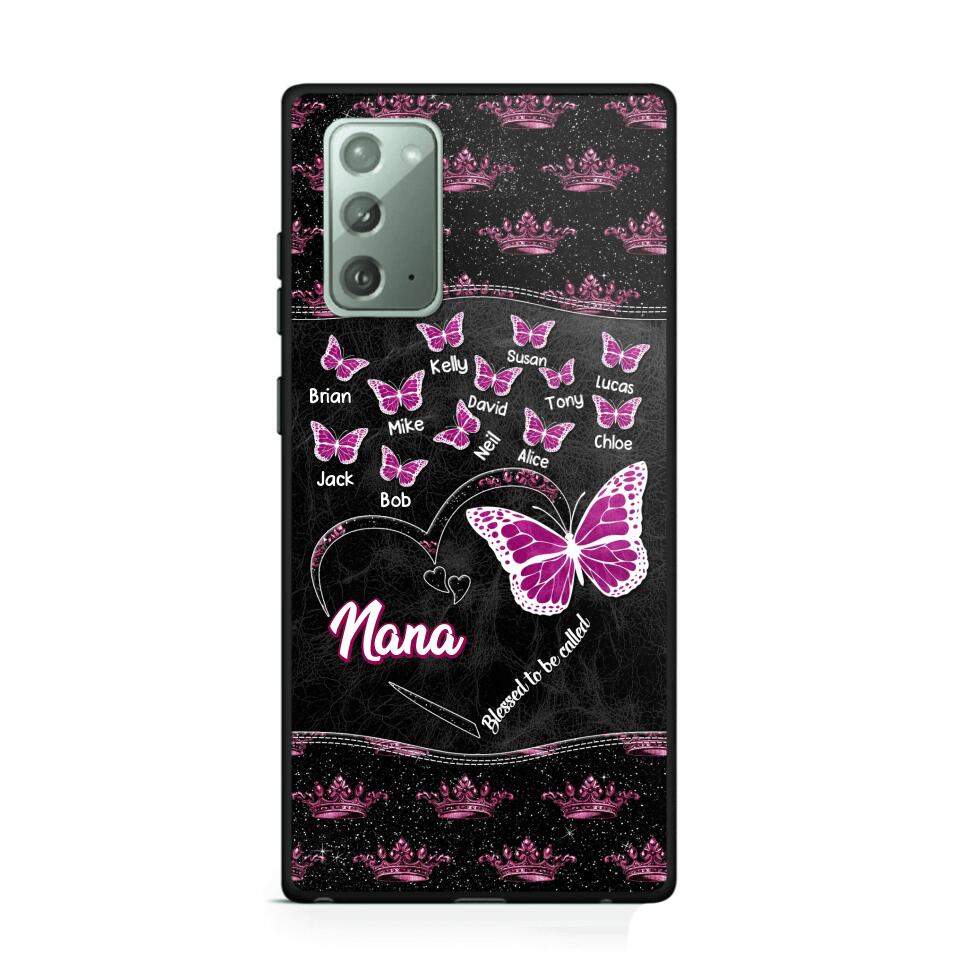 Personalized Butterflies Grandma Heart & Kid's Name Phonecase Printed QTDT1803