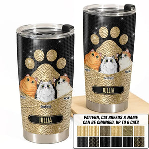 Personalized Cat Lovers Paw Tumbler Printed QTDT2103